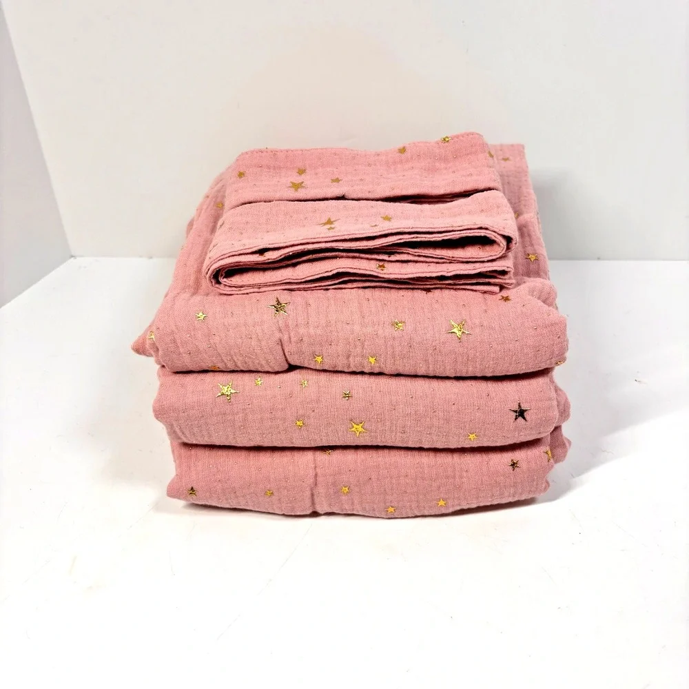 Ikea KURA Bed Curtains Pink Muslin Canopy Kids Bunk Bed Floor Bed Curtains